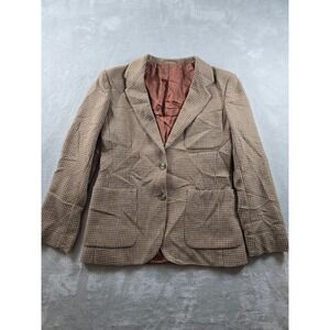 Vintage Marella Blazer Womens 38 Fit 36 Brown Houndstooth Made in Italy *Read